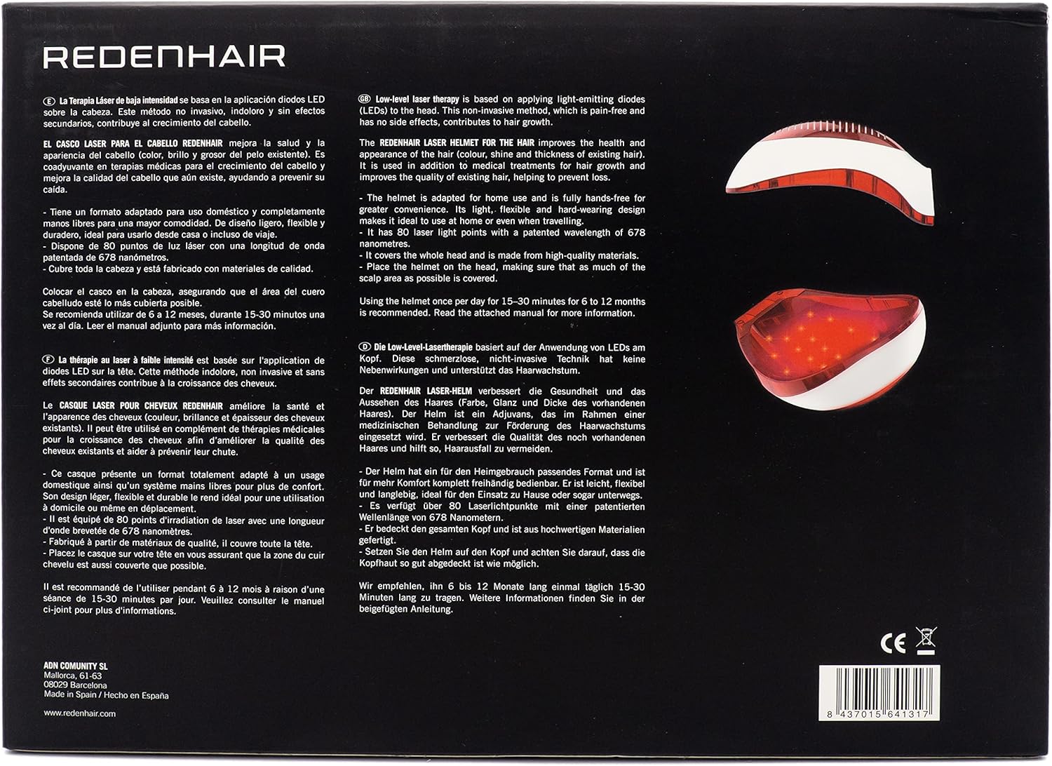 Laser Helmet for Hair Regrowth - Stimulates Hair Growth - FDA Approved - For Stopping Baldness and Hair Regrowth